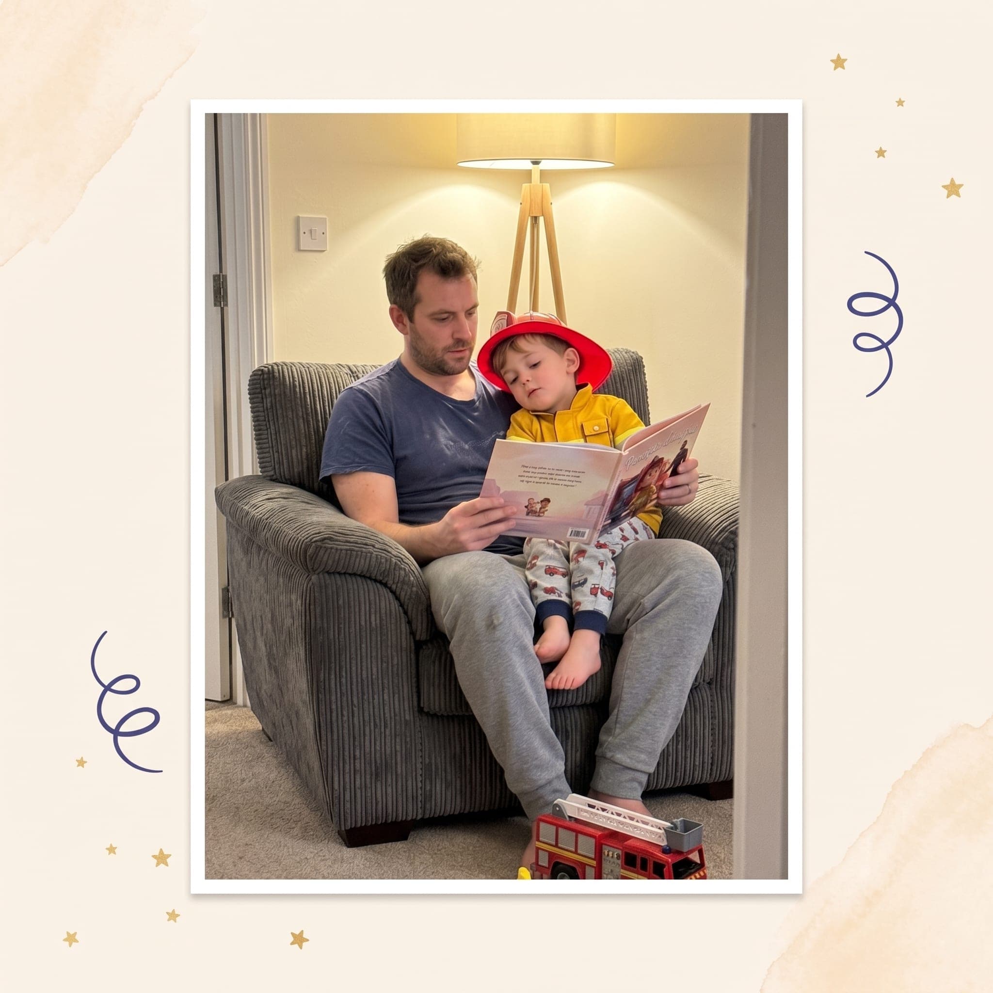 Pompier d'un jour — moment de lecture en famille