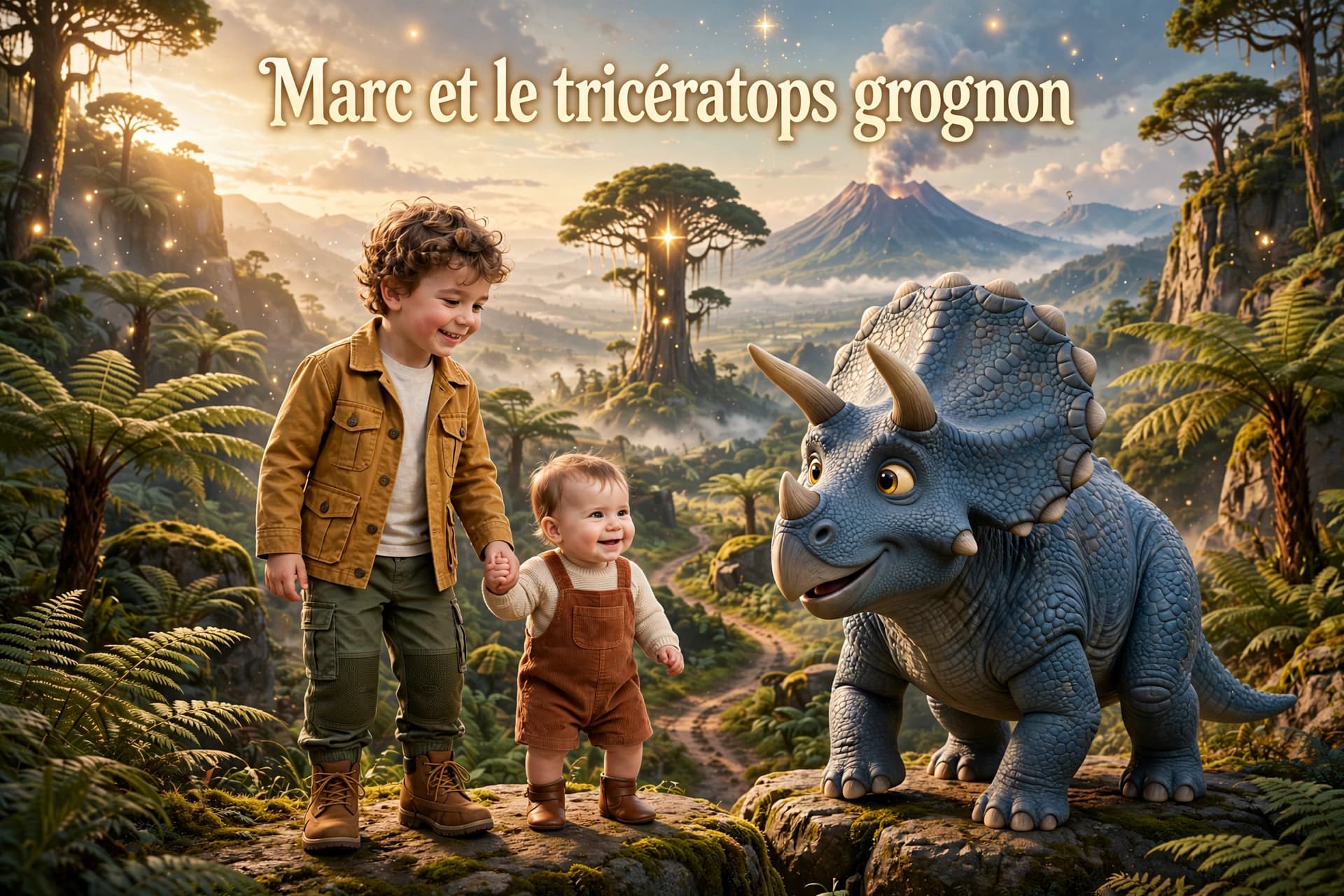 Marc et le tricératops grognon