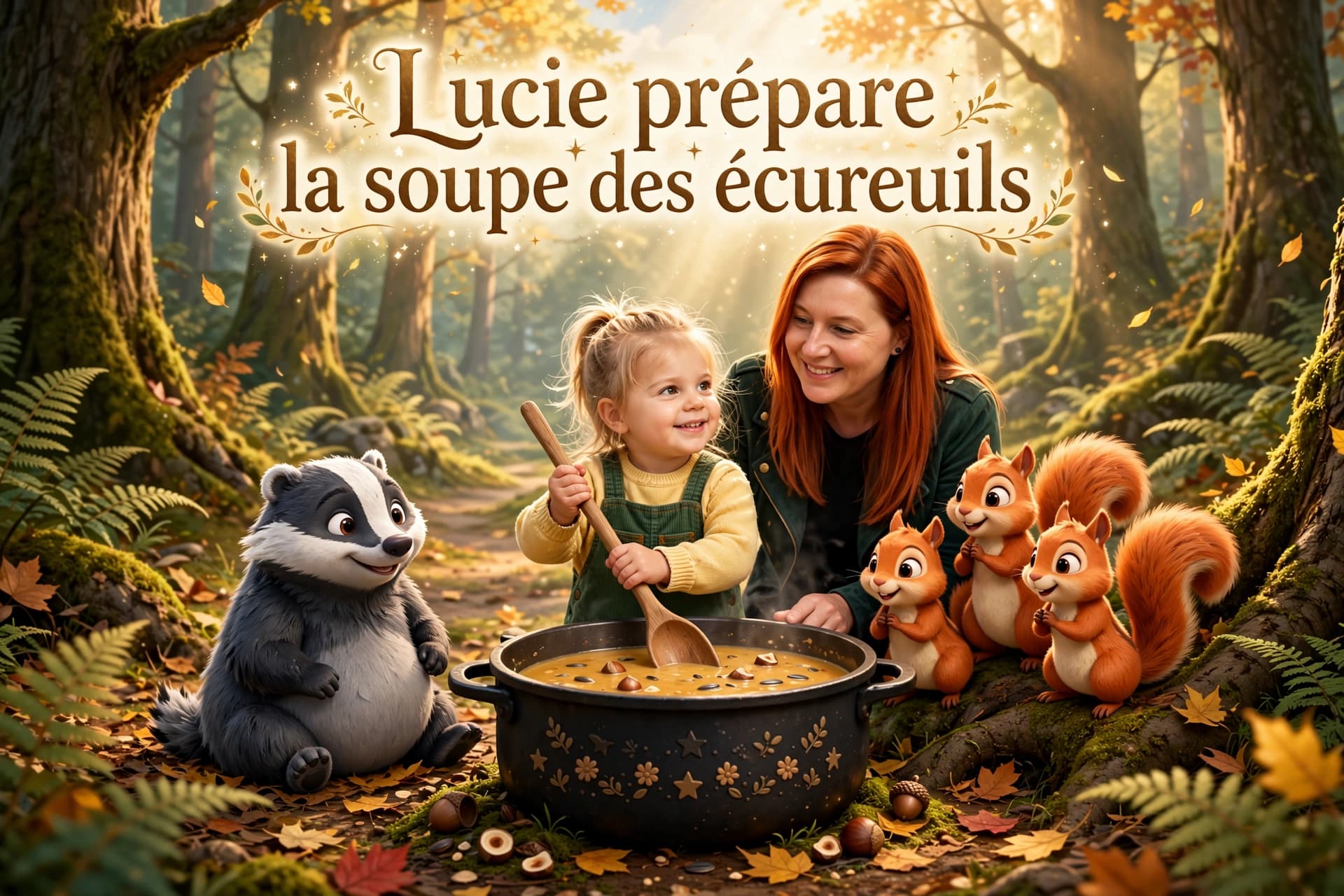 Lucie prépare la soupe des écureuils