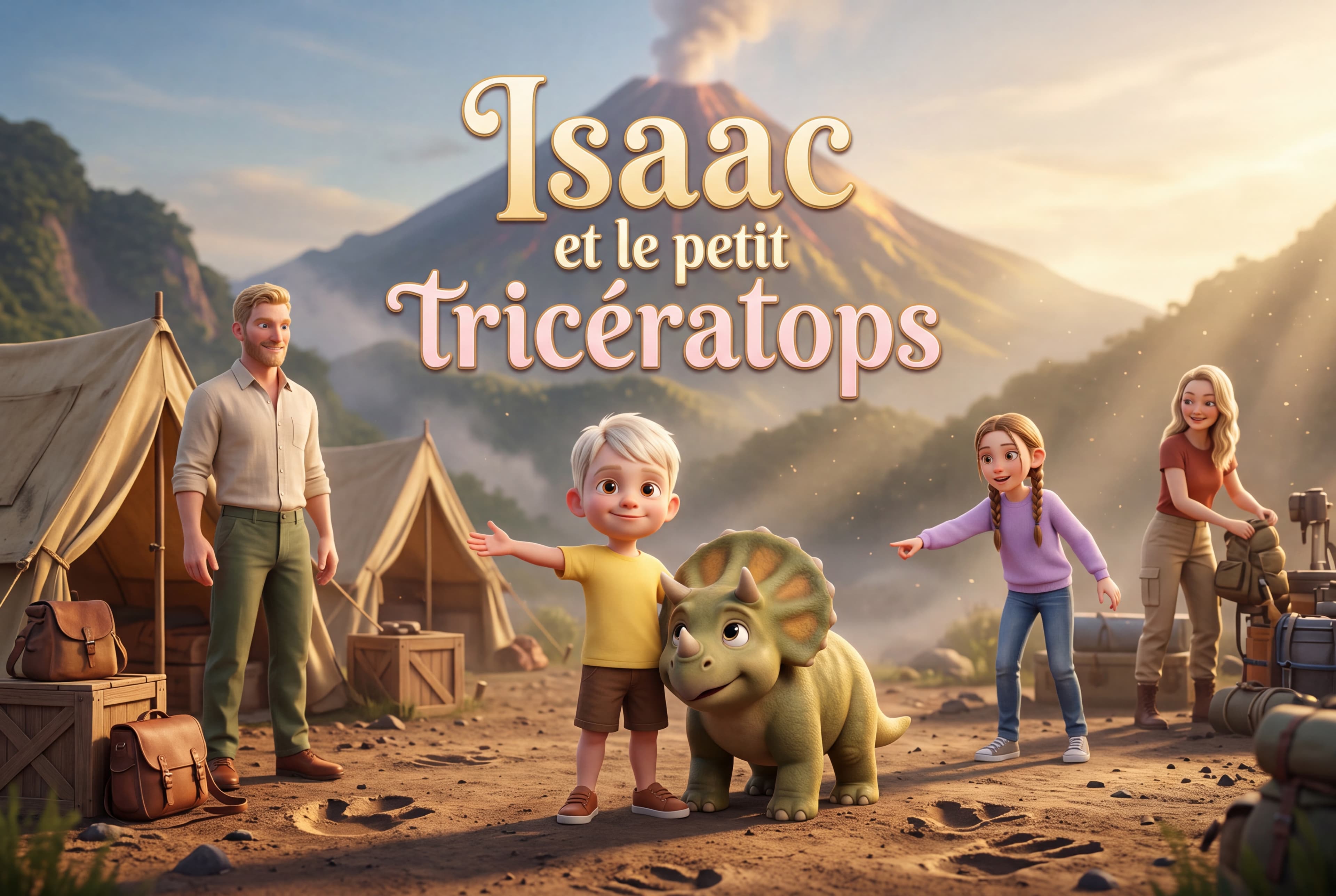 Isaac et le petit tricératops