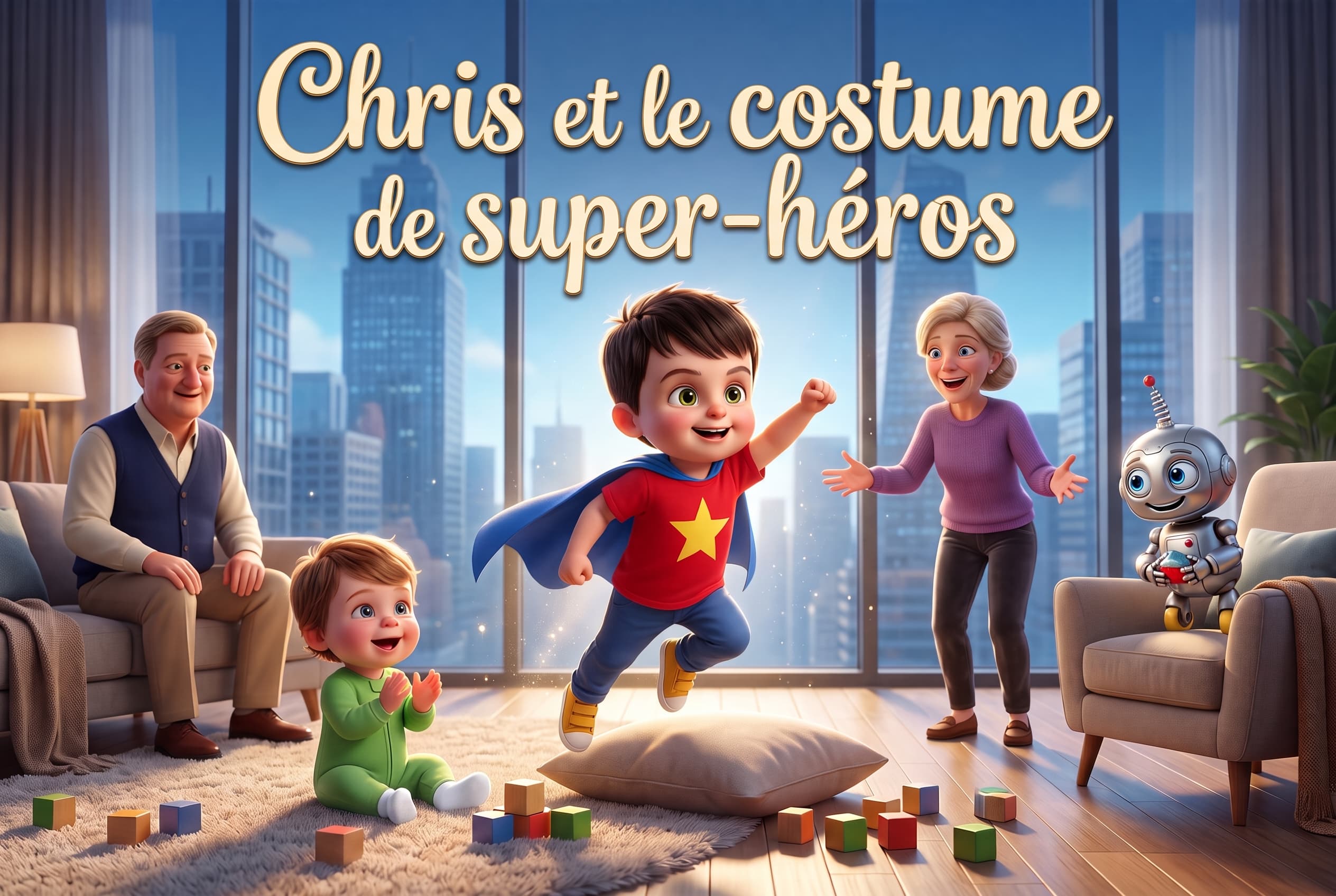 Chris et le costume de super-héros